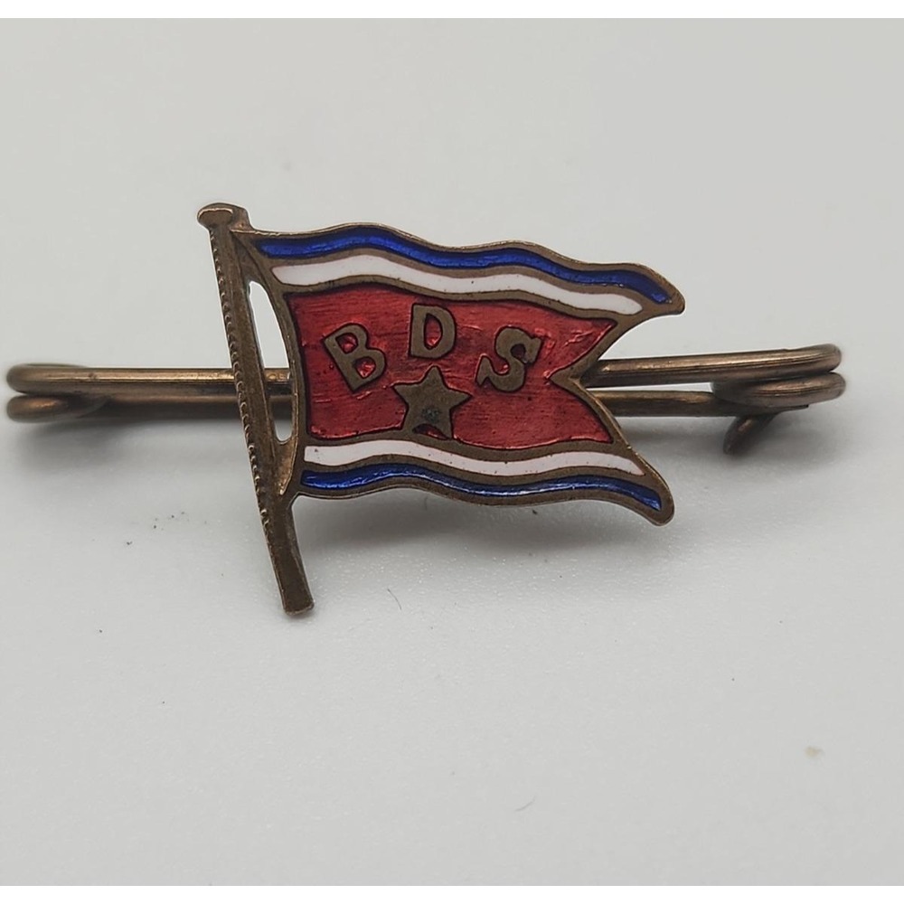 Bergen Steamship Company BDS Norwegian Shipping Line 1920s pin badge - Picture 2 of 4